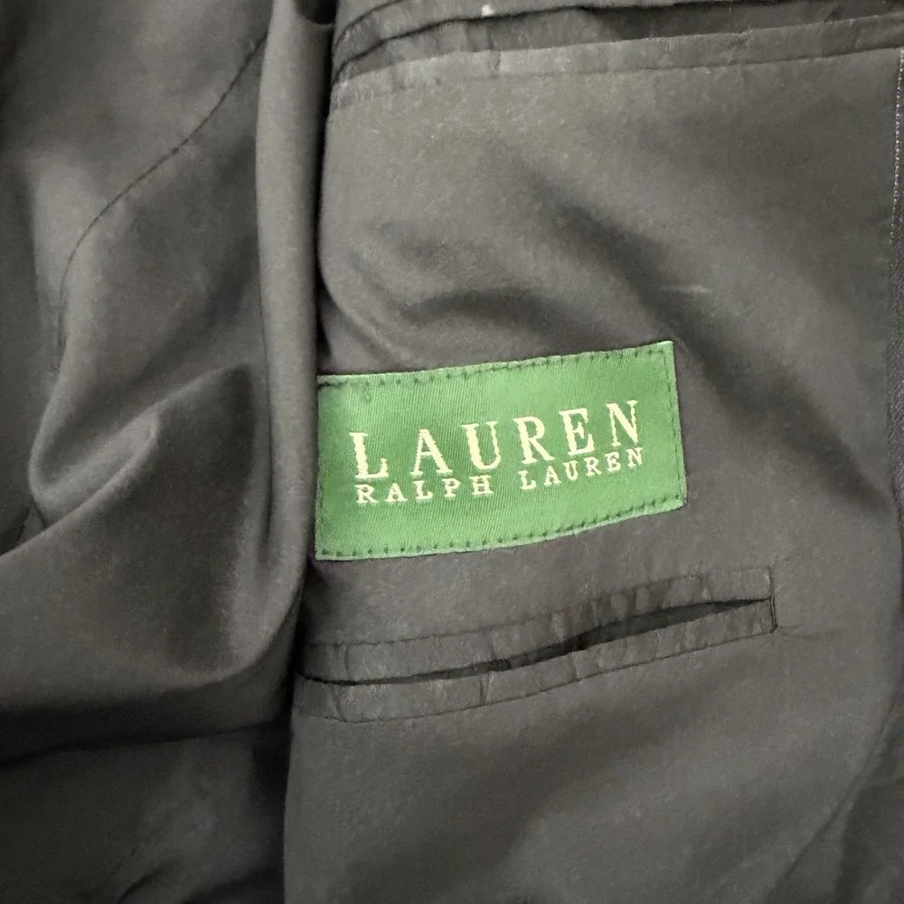 Lauren Ralph Lauren Suit Mens 46R‎ Gray Pinstripe 2 Button 100% Wool
